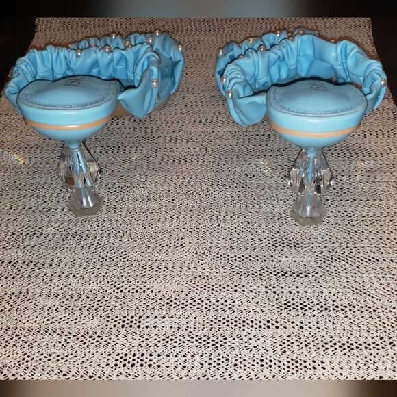 rsxses Women's Square Heels Sandals Clear Lucite Heel Mules Open Toe Slip On... - Picture 8 of 9